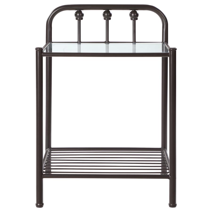 (image for) Livingston Metal 1-shelf Nightstand Dark Bronze