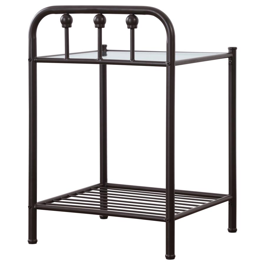 (image for) Livingston Metal 1-shelf Nightstand Dark Bronze