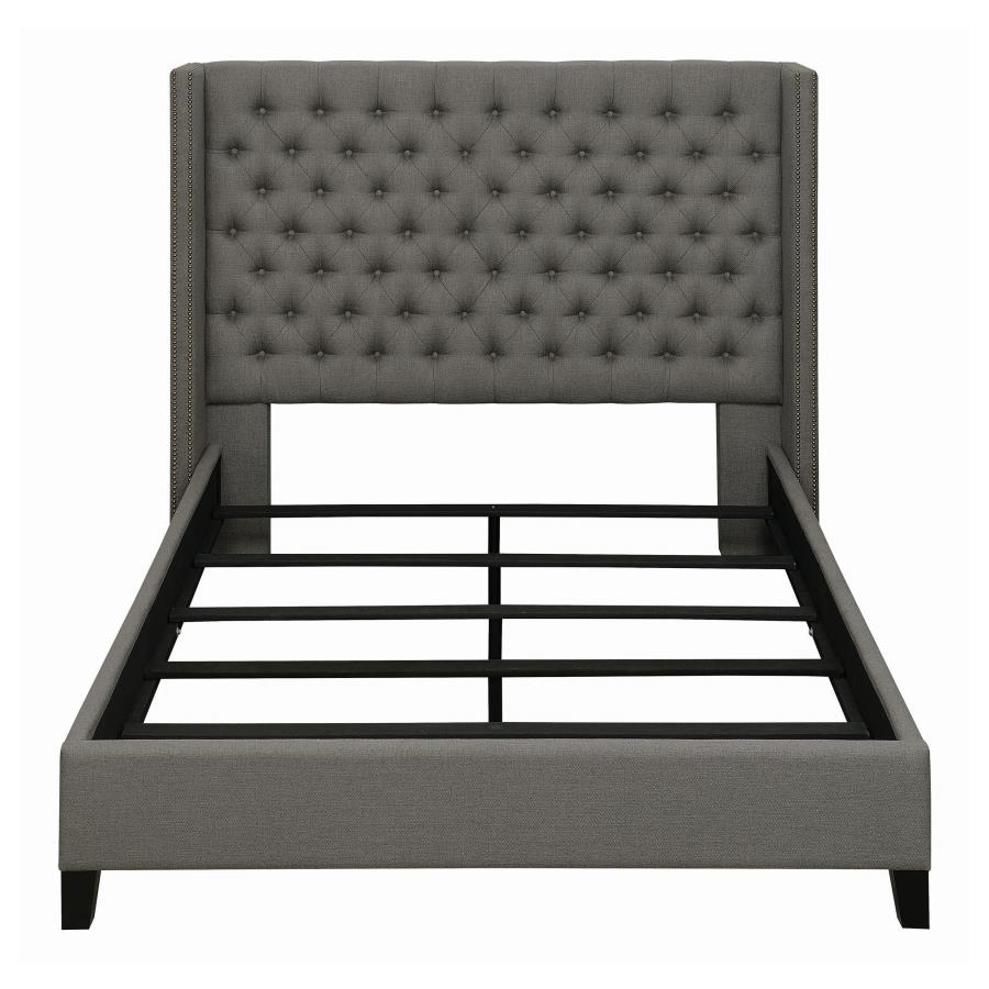 (image for) Bancroft Upholstered California King Wingback Headboard Grey - Click Image to Close