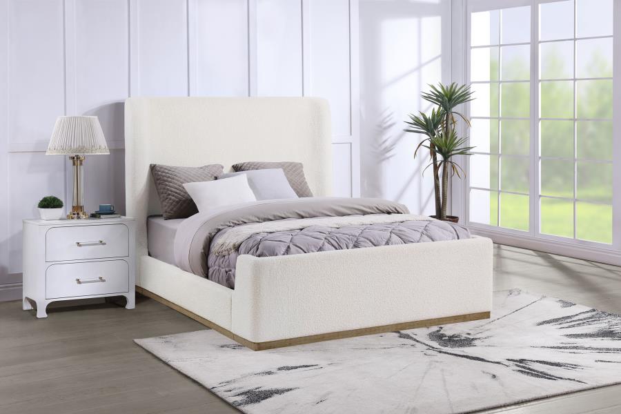 (image for) Nala Upholstered Queen Sleigh Bed Cream