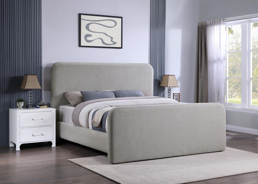 (image for) Wren Upholstered Queen Panel Bed Grey