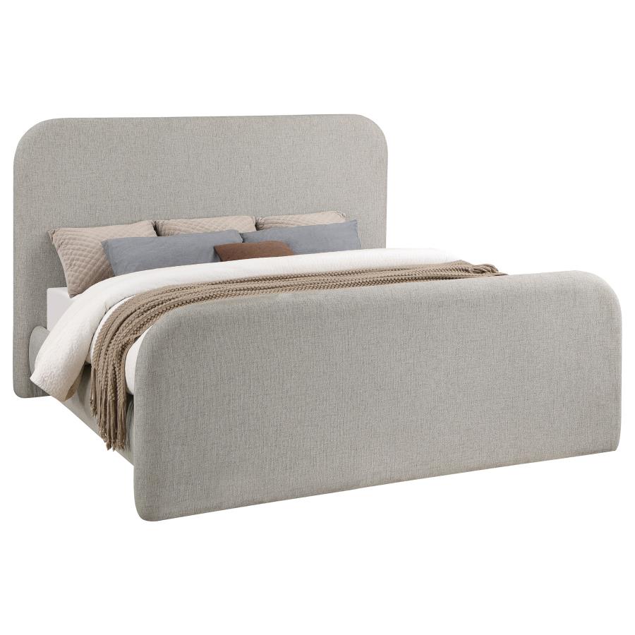 (image for) Wren Upholstered Queen Panel Bed Grey