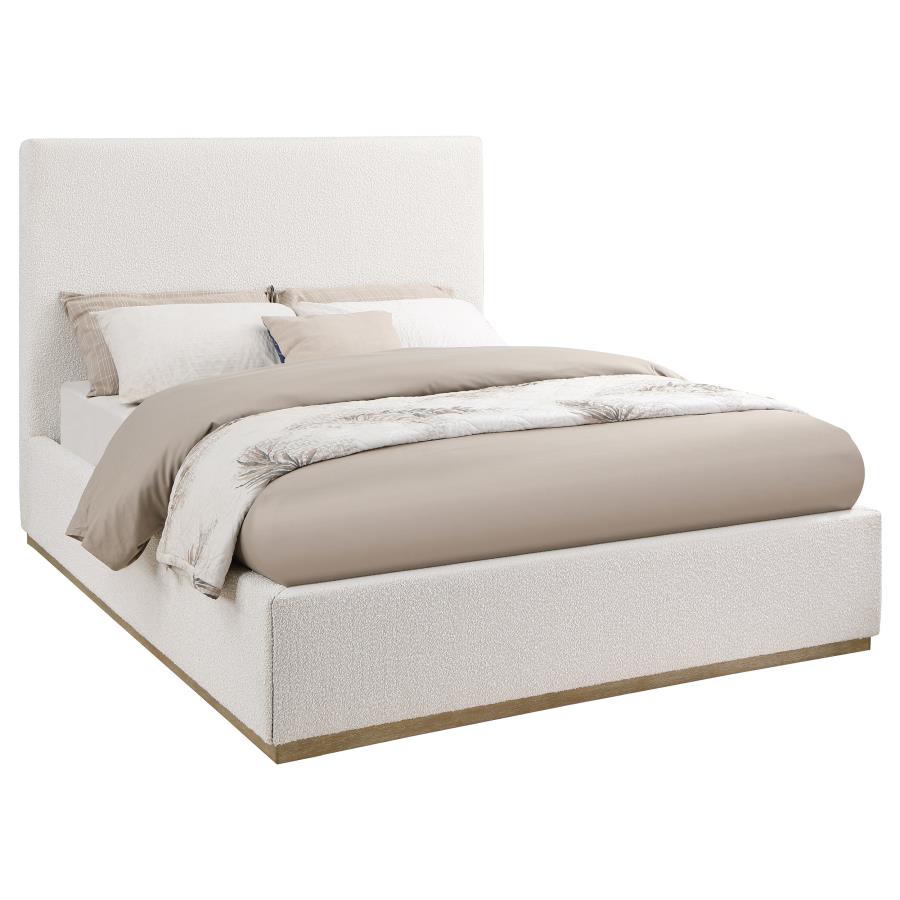 (image for) Knox Upholstered Queen Panel Bed Cream