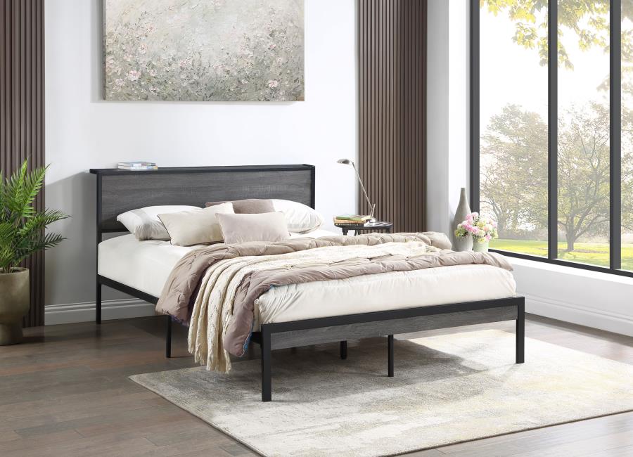 (image for) Ricky Metal Full Panel Bed Grey