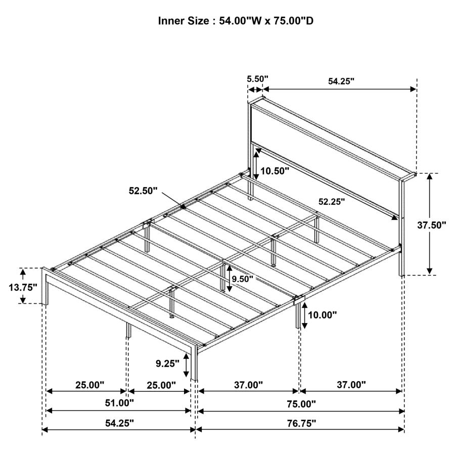 (image for) Ricky Metal Full Panel Bed Grey