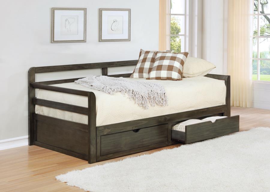 (image for) Sorrento 2-drawer Twin XL Daybed with Extension Trundle Grey