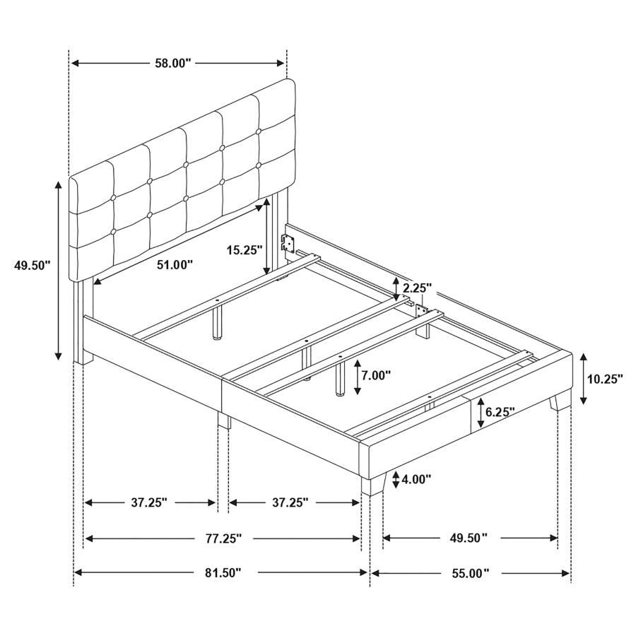 (image for) Mapes Upholstered Full Panel Bed Charcoal