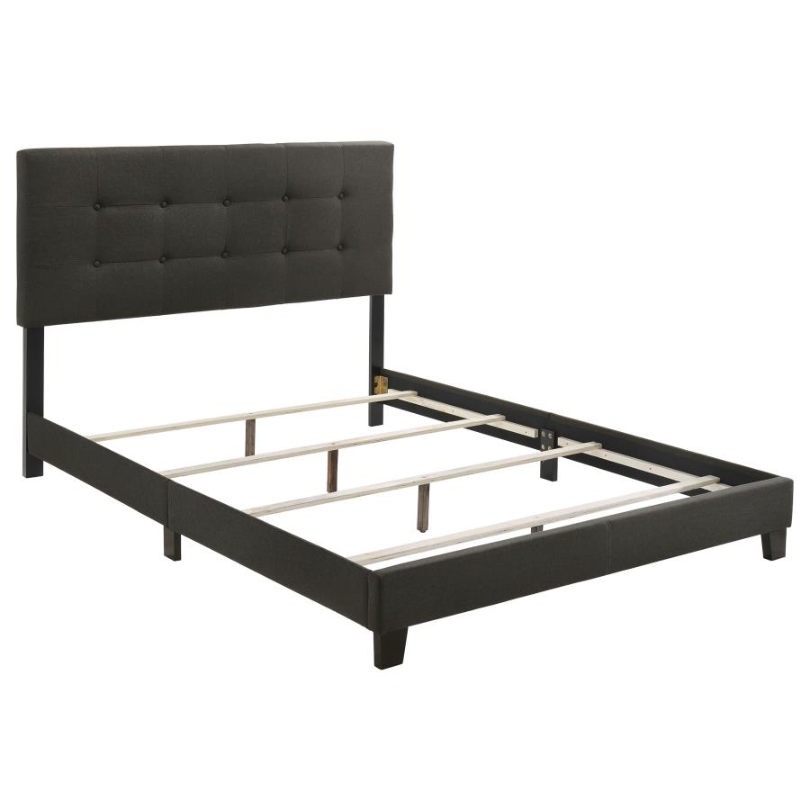 (image for) Mapes Upholstered Eastern King Panel Bed Charcoal - Click Image to Close