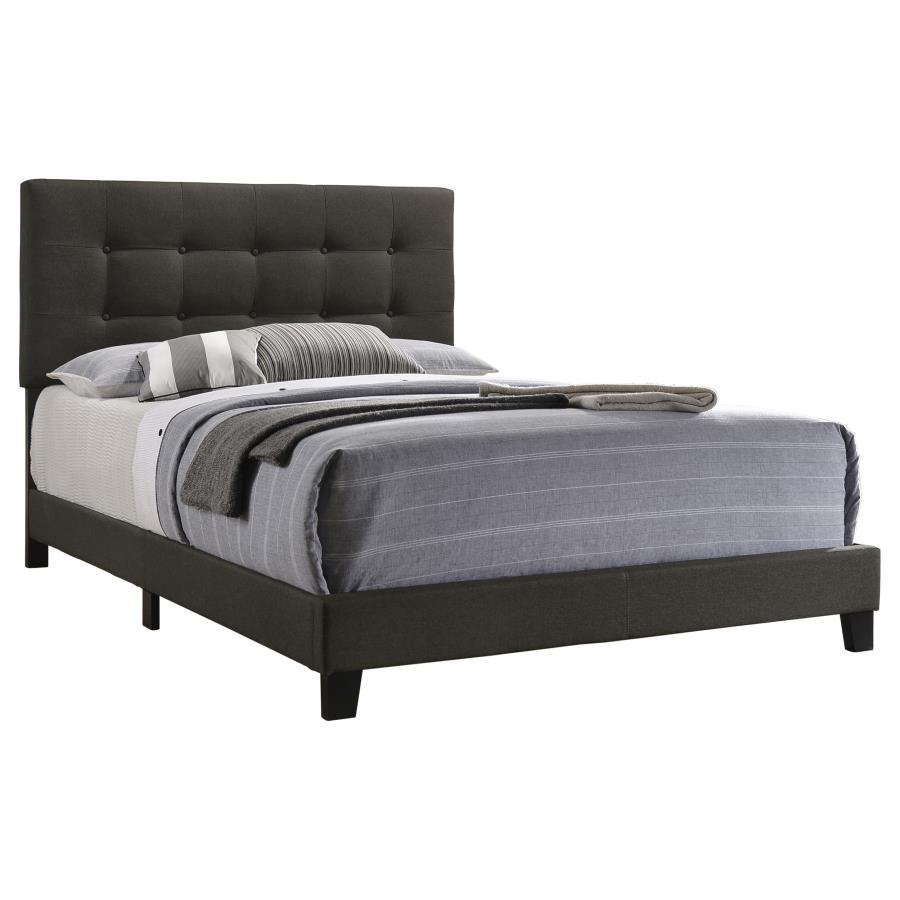 (image for) Mapes Upholstered Eastern King Panel Bed Charcoal