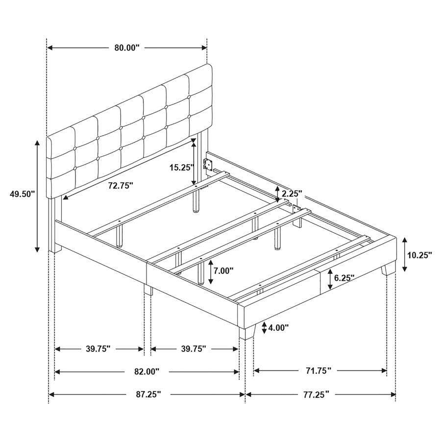 (image for) Mapes Upholstered Eastern King Panel Bed Charcoal