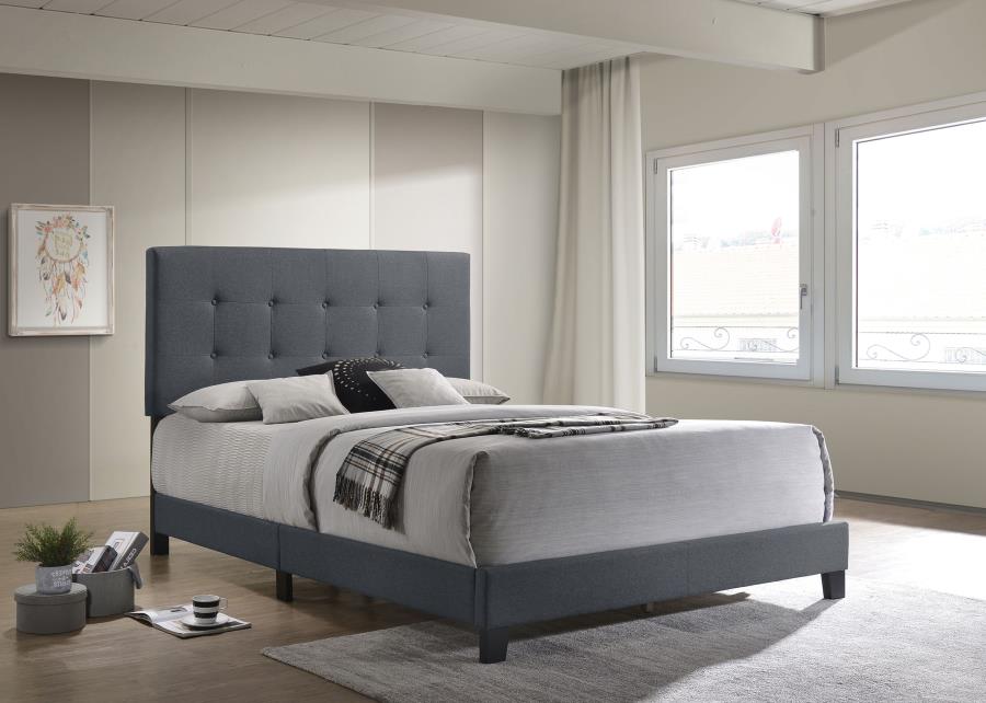 (image for) Mapes Upholstered Full Panel Bed Grey - Click Image to Close