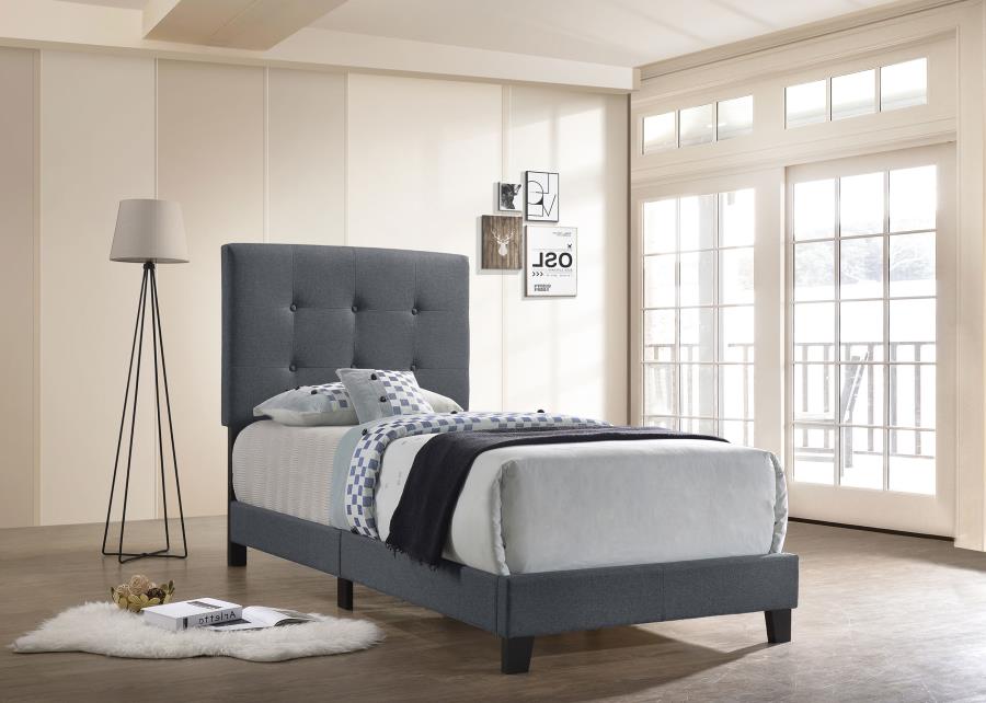 (image for) Mapes Upholstered Twin Panel Bed Grey