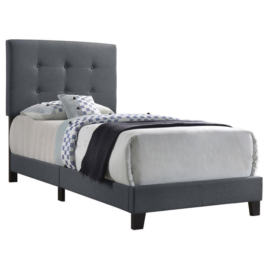 (image for) Mapes Upholstered Twin Panel Bed Grey