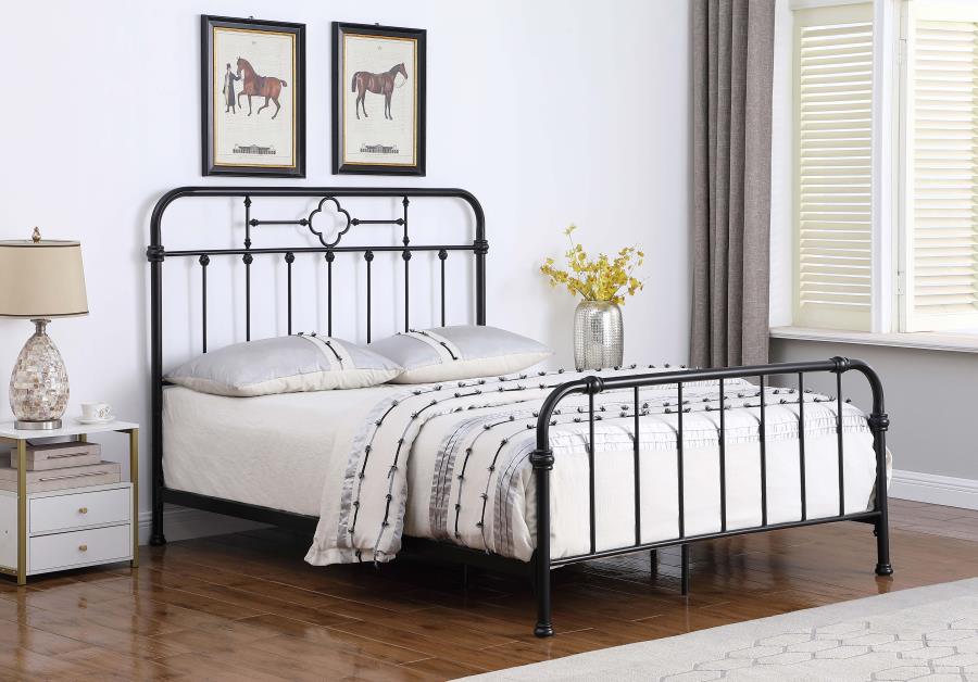 (image for) Packlan Metal Eastern King Open Frame Bed Matte Black