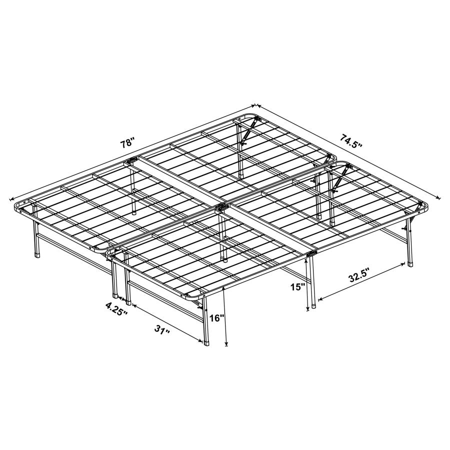 (image for) Mabel Metal Eastern King Mattress Support Platform Bed Black