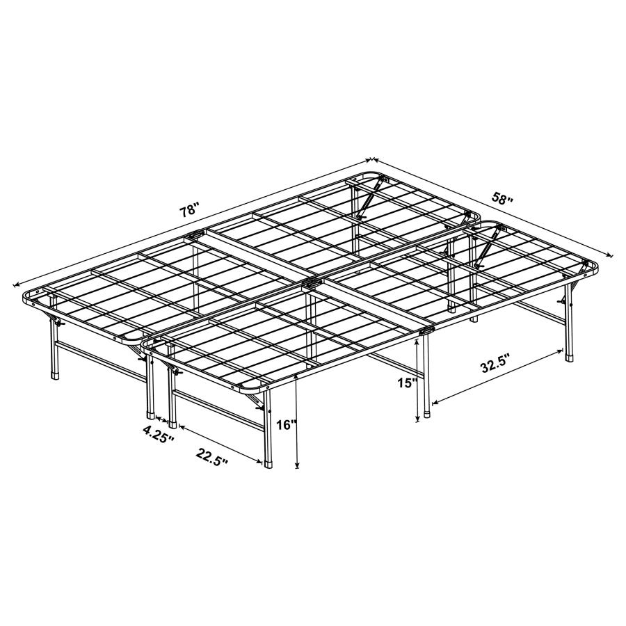 (image for) Mabel Metal Queen Mattress Support Platform Bed Black