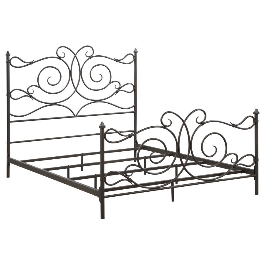 (image for) Parleys Metal Eastern King Open Frame Bed Dark Bronze