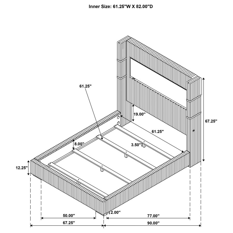 (image for) Tisdall 67-inch Upholstered Queen Fireplace Bed Grey