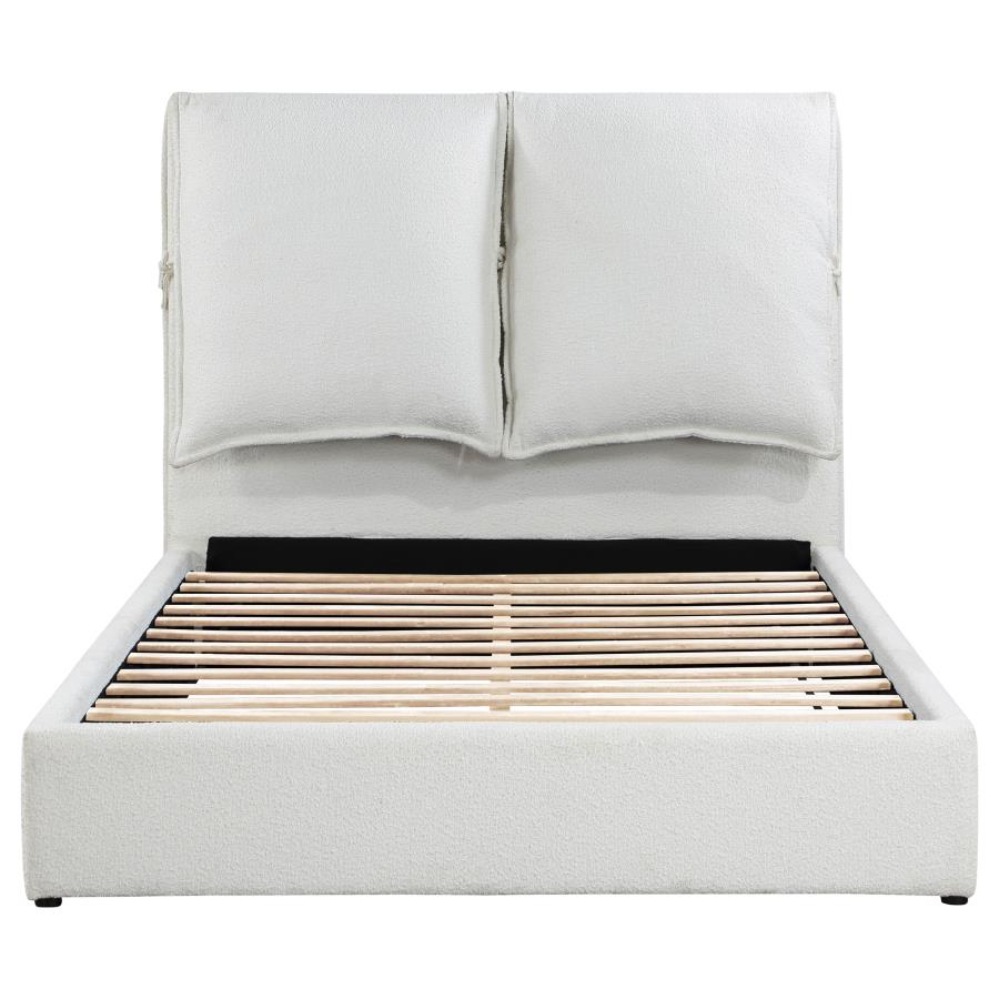 (image for) Gwendoline Upholstered Eastern King Panel Bed White