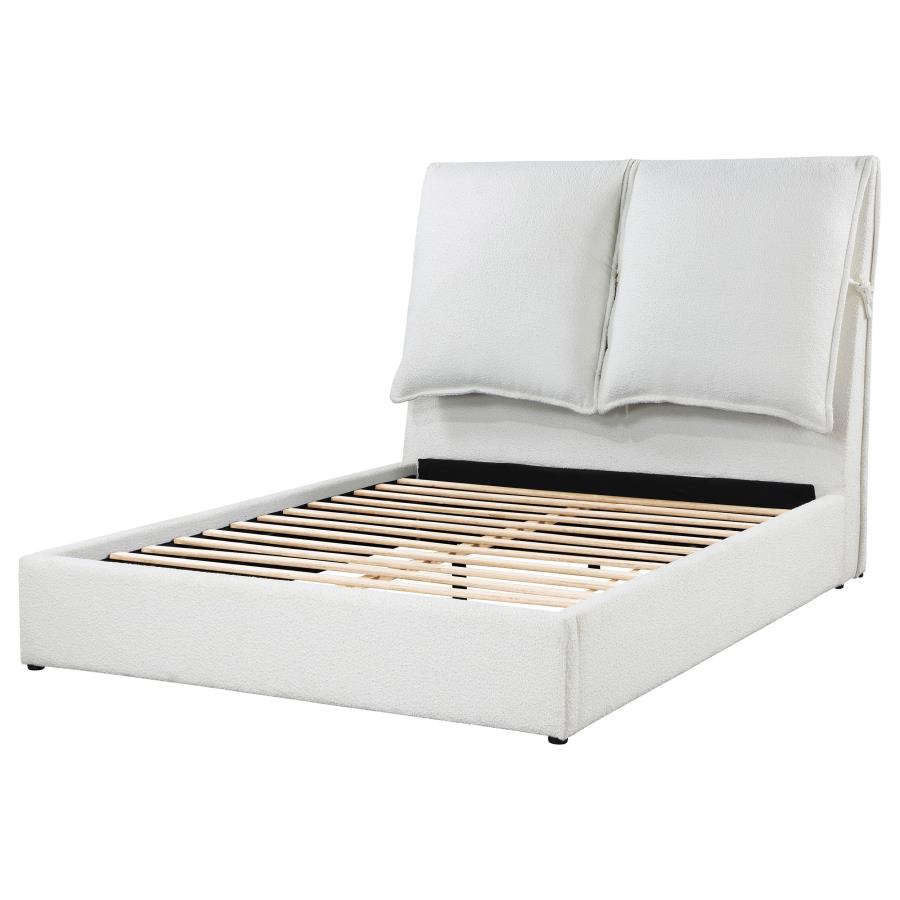 (image for) Gwendoline Upholstered Queen Panel Bed White