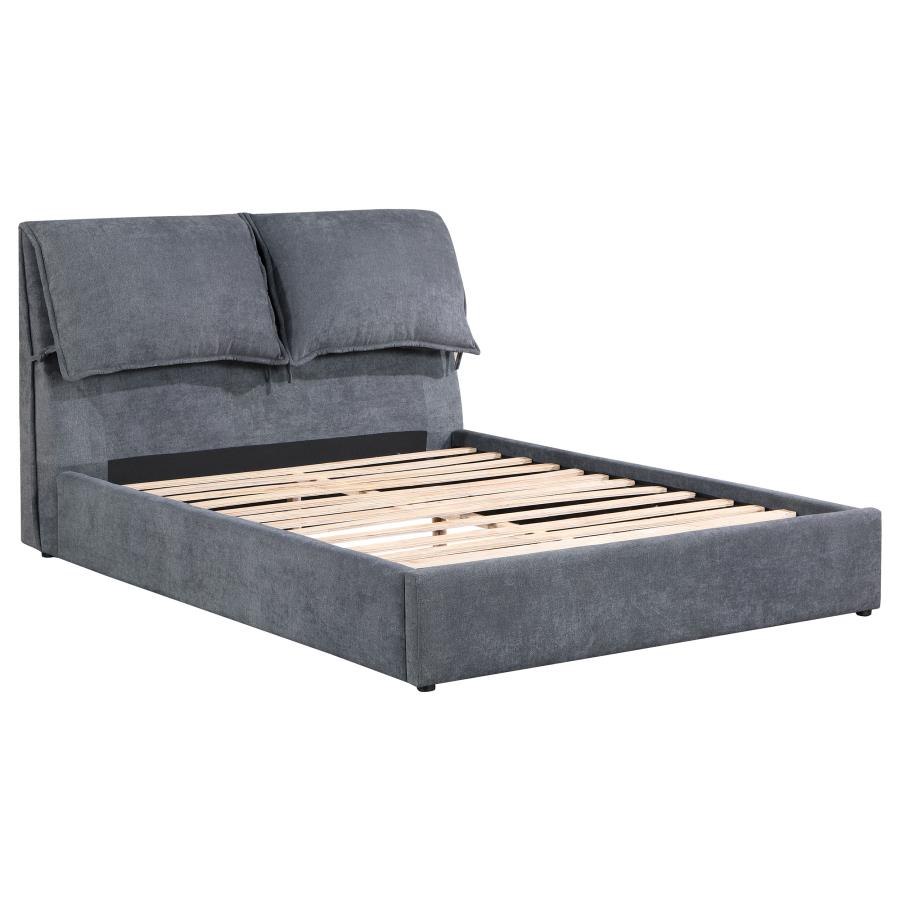 (image for) Laurel Upholstered Eastern King Panel Bed Dark Grey