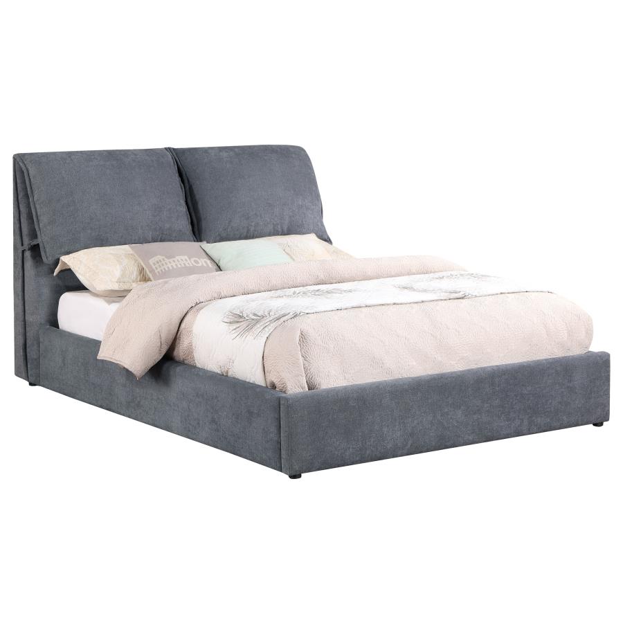 (image for) Laurel Upholstered Eastern King Panel Bed Dark Grey