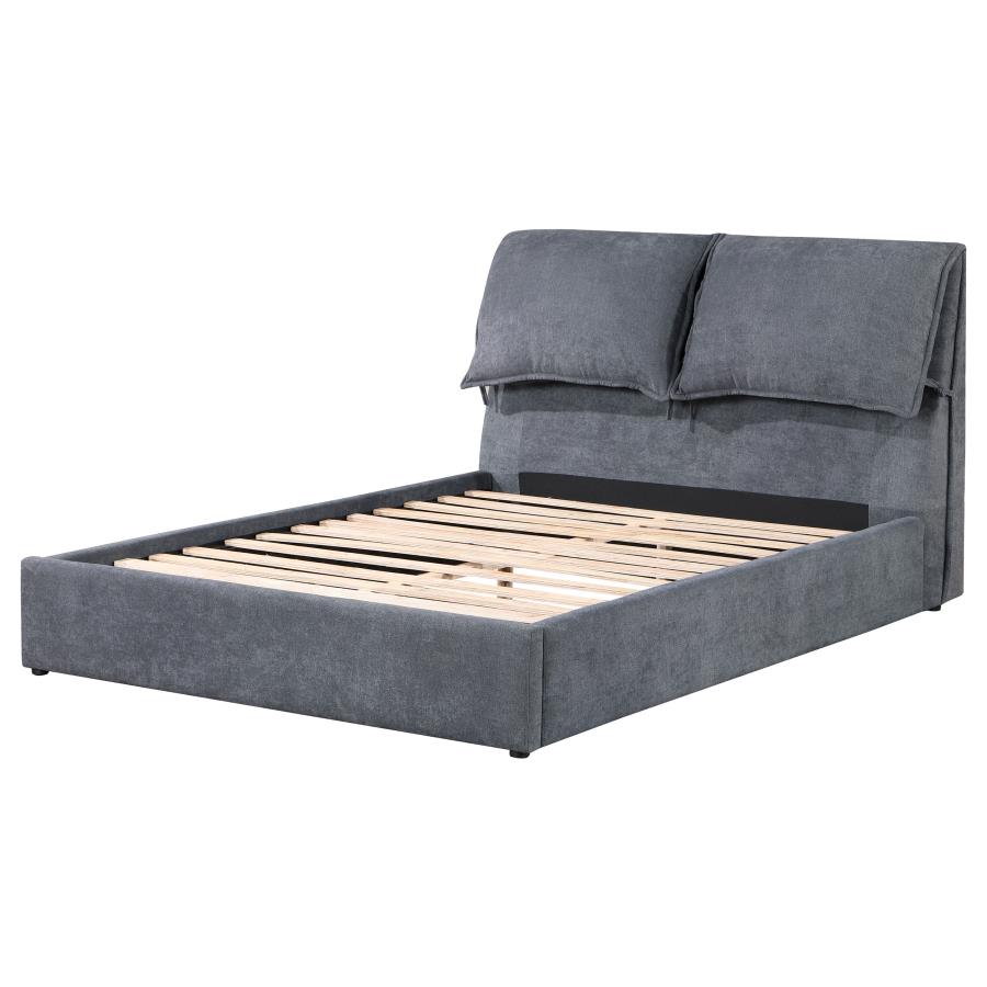 (image for) Laurel Upholstered Eastern King Panel Bed Dark Grey