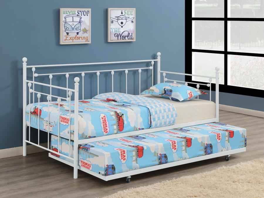 (image for) Nocus Metal Twin Daybed with Trundle White