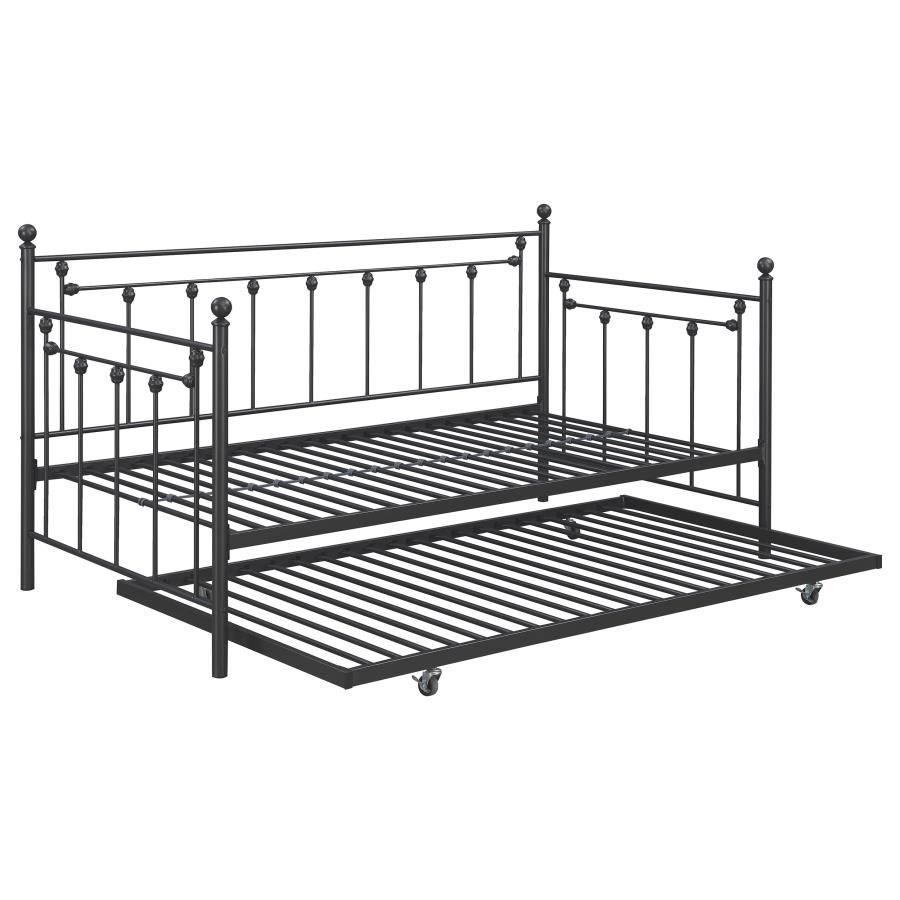 (image for) Nocus Metal Twin Daybed with Trundle Gunmetal