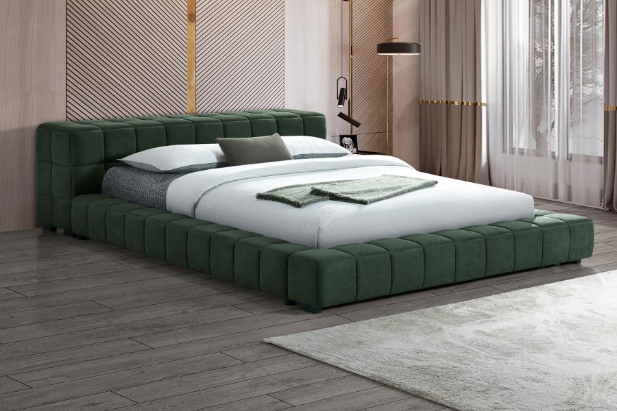 (image for) Trinity Upholstered Full Platform Bed Green