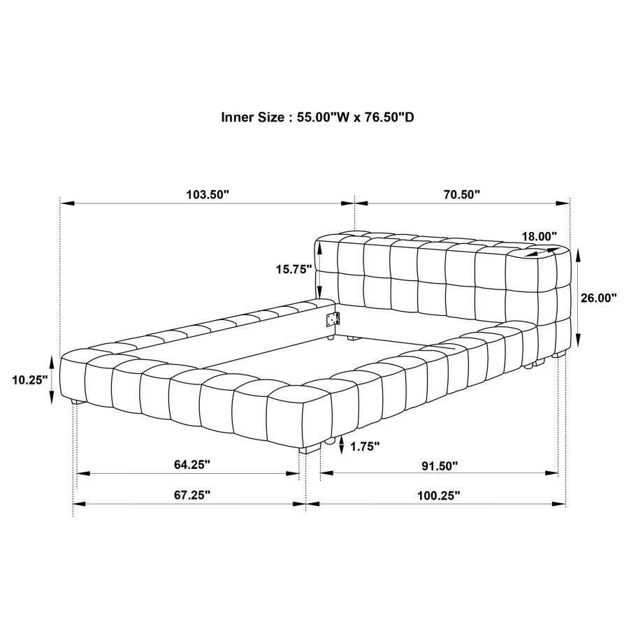 (image for) Trinity Upholstered Full Platform Bed Green