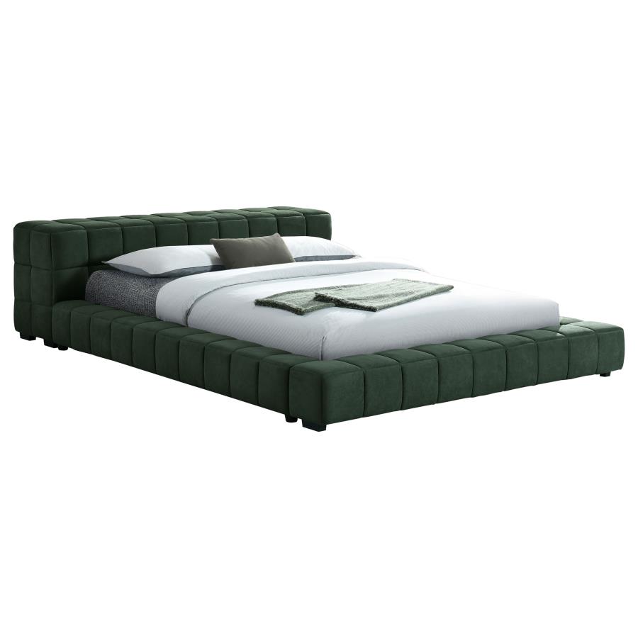 (image for) Trinity Upholstered Eastern King Platform Bed Green