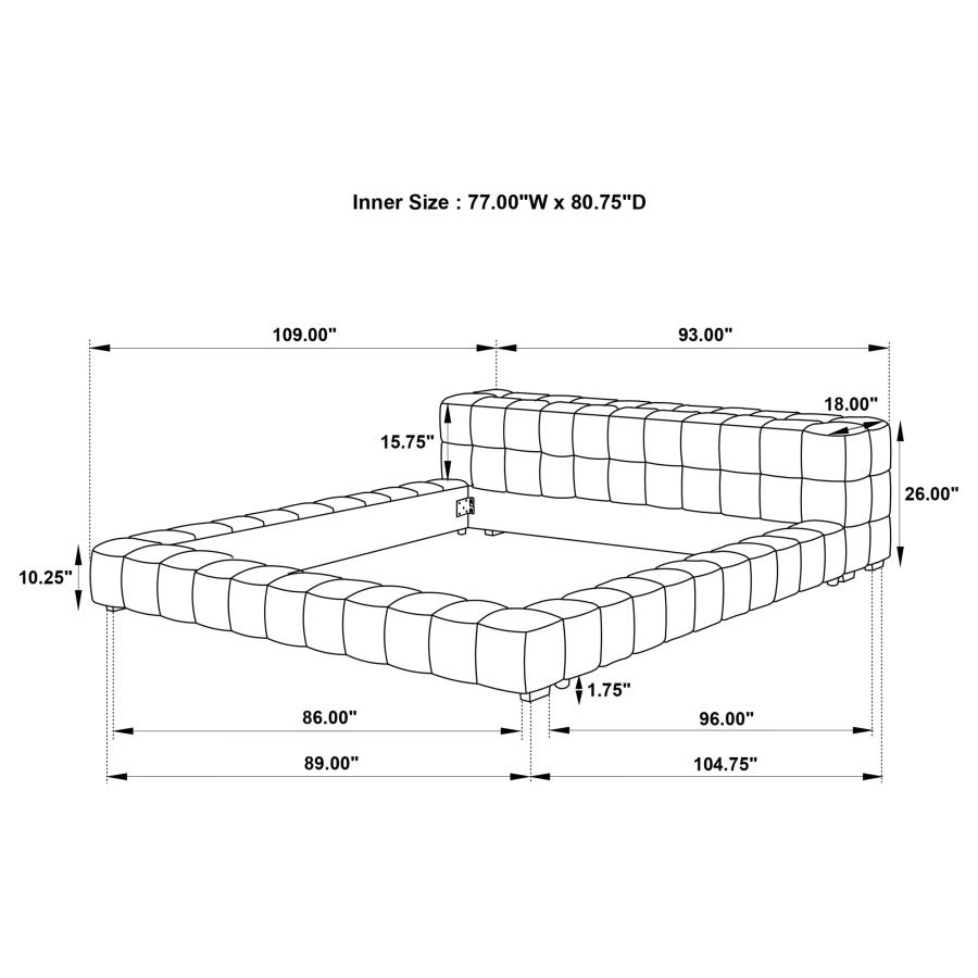 (image for) Trinity Upholstered Eastern King Platform Bed Green