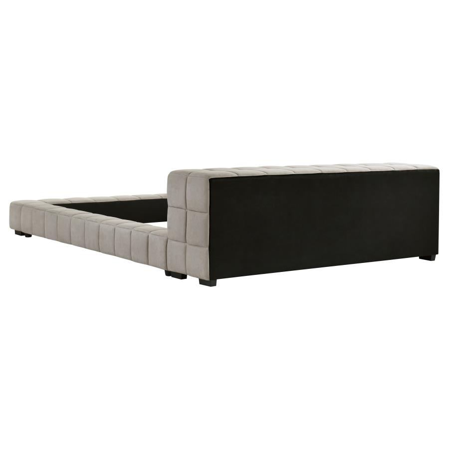 (image for) Trinity Upholstered Cal King Platform Bed Light Taupe