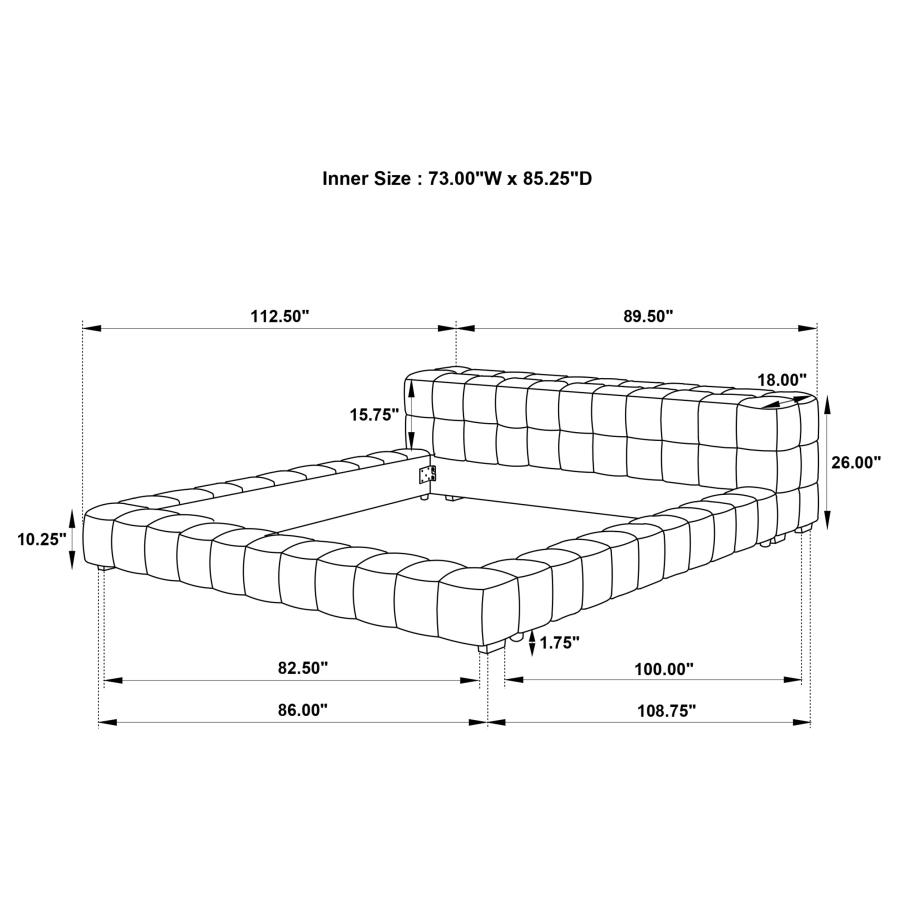 (image for) Trinity Upholstered Cal King Platform Bed Light Taupe