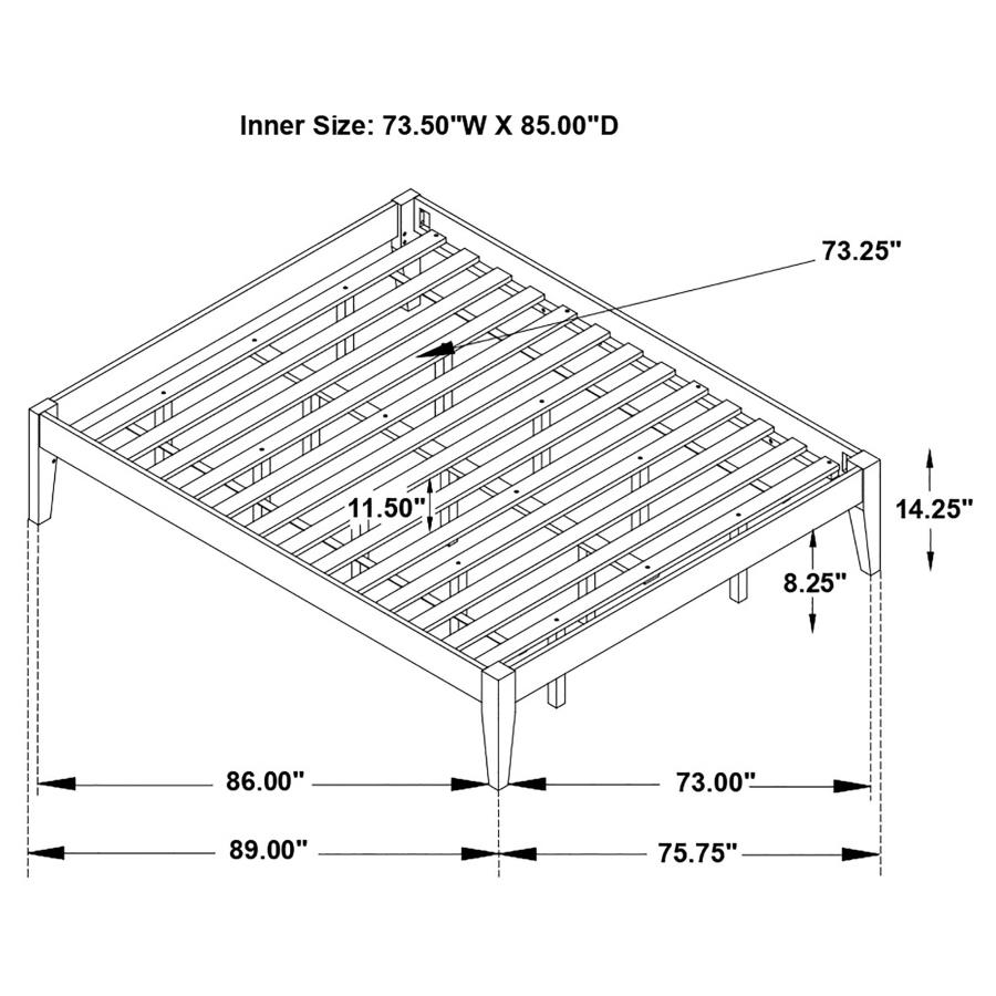 (image for) Hounslow California King Universal Platform Bed White