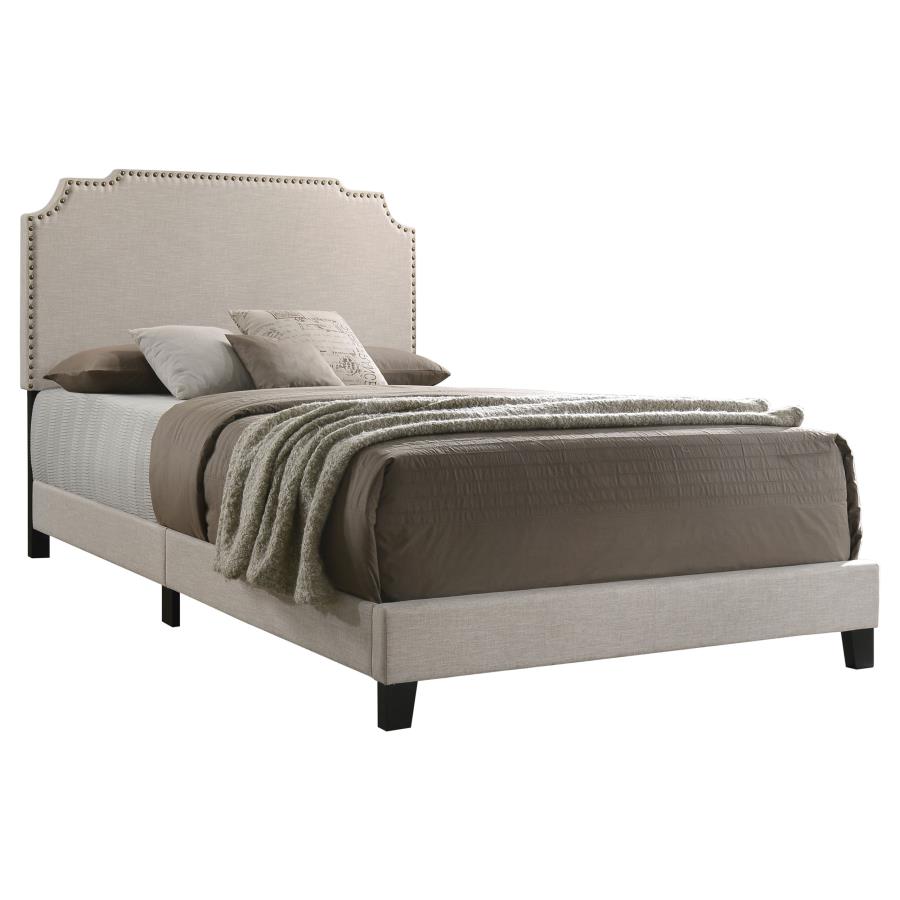 (image for) Tamarac Upholstered Eastern King Panel Bed Beige