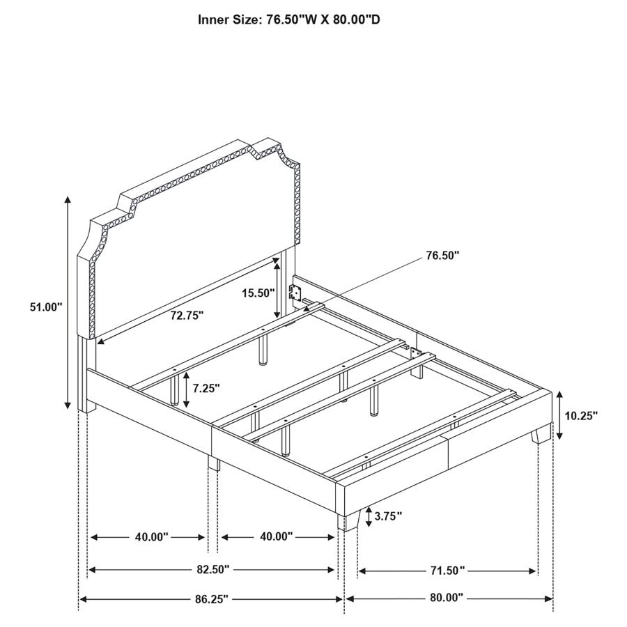 (image for) Tamarac Upholstered Eastern King Panel Bed Grey