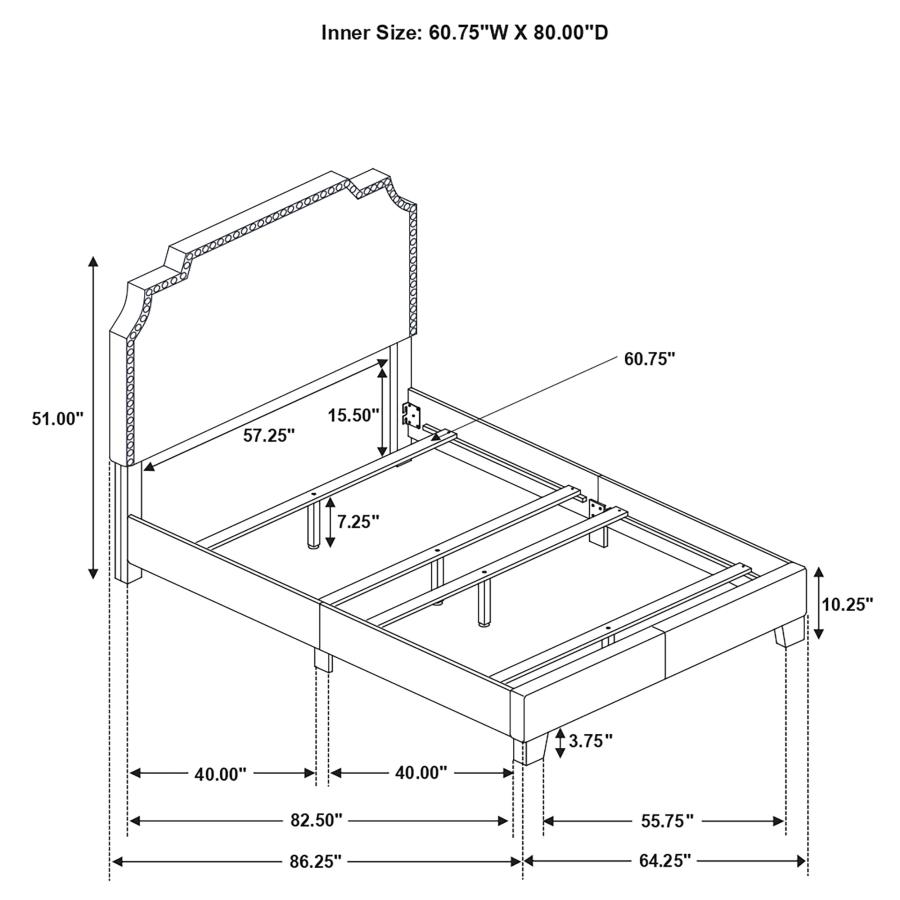 (image for) Tamarac Upholstered Queen Panel Bed Grey