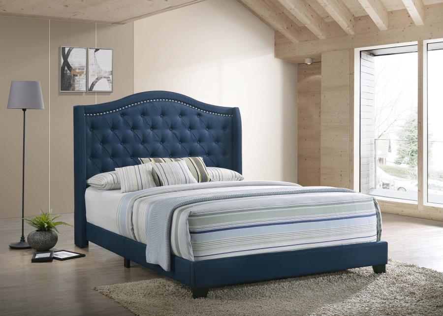 (image for) Sonoma Upholstered Full Wingback Bed Blue