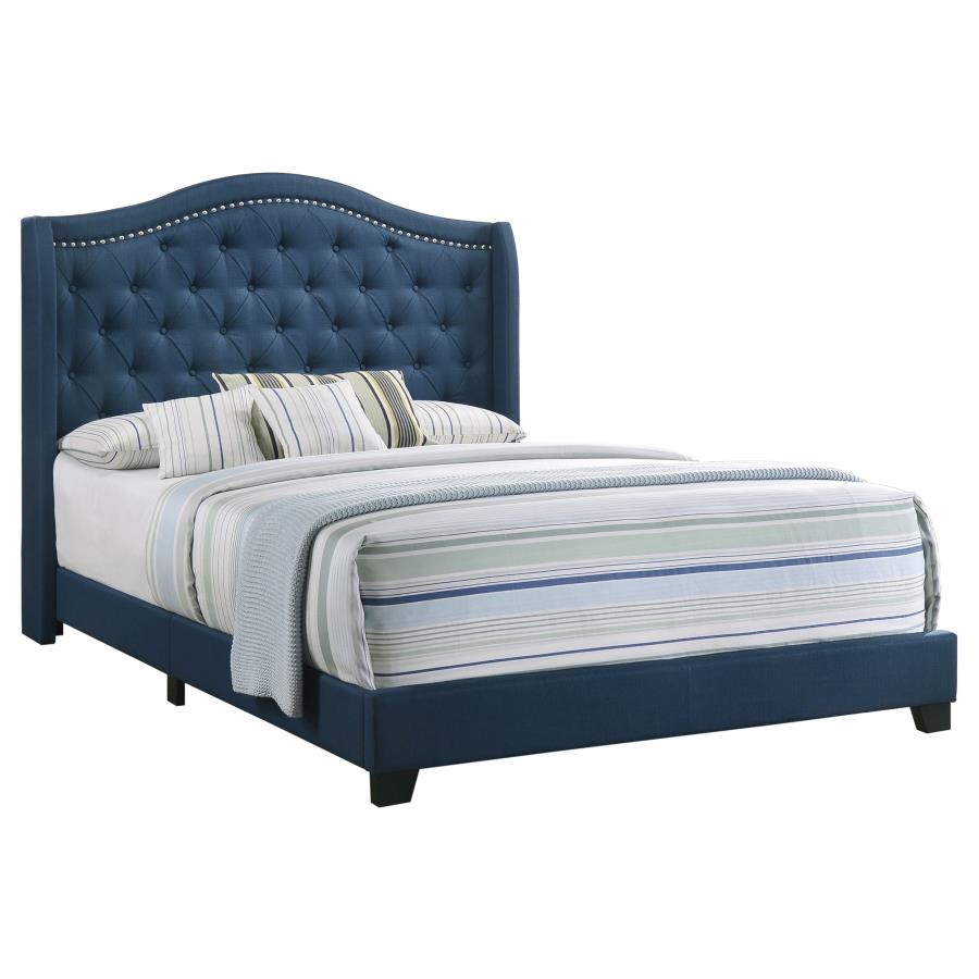 (image for) Sonoma Upholstered Full Wingback Bed Blue