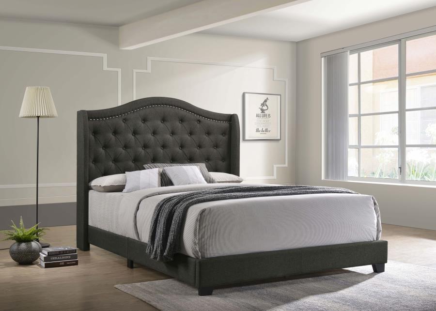 (image for) Sonoma Upholstered Eastern King Wingback Bed Grey