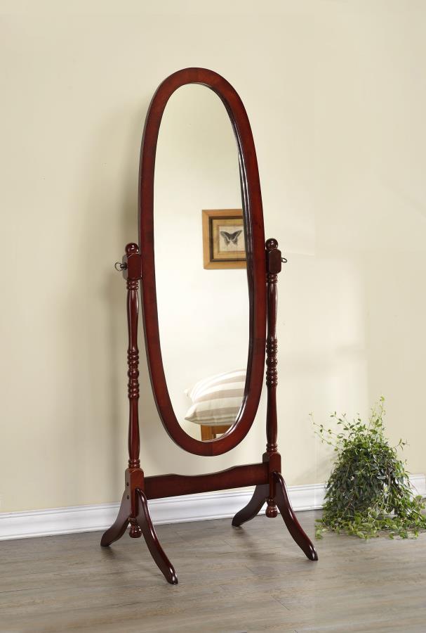 (image for) Foyet Wood Adjustable Full Length Cheval Mirror Merlot