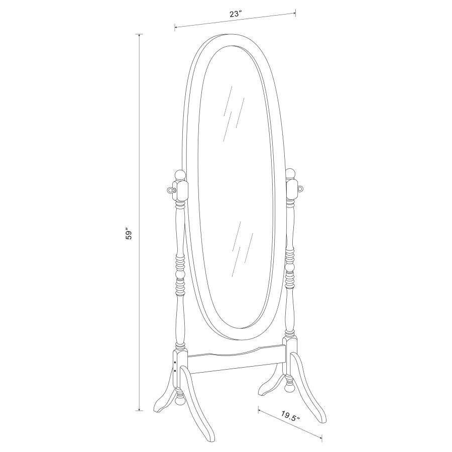 (image for) Foyet Wood Adjustable Full Length Cheval Mirror Merlot