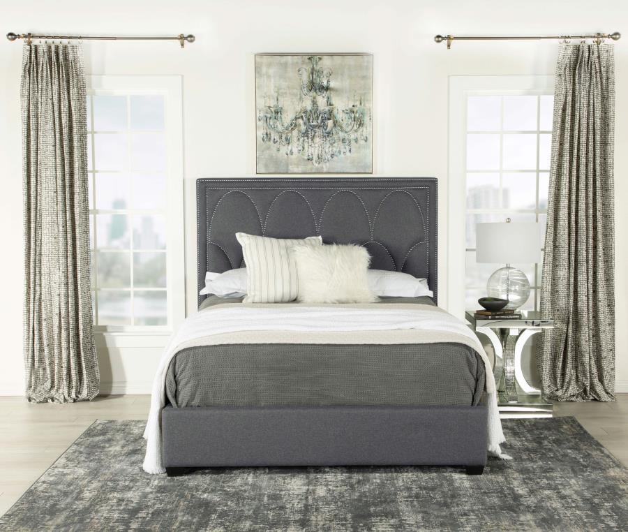 (image for) Bowfield Upholstered Eastern King Panel Bed Charcoal