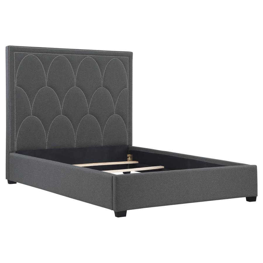 (image for) Bowfield Upholstered Queen Panel Bed Charcoal