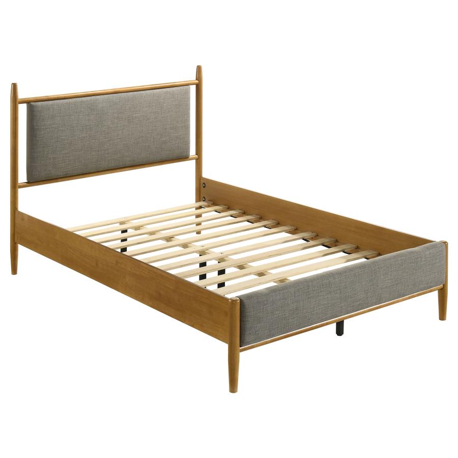 (image for) Mason 46-inch Full Panel Platform Bed Grey and Light Brown