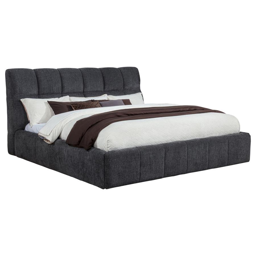 (image for) Nollet 48-inch Upholstered Eastern King Platform Bed Grey