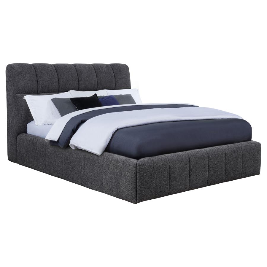 (image for) Nollet 48-inch Upholstered Queen Panel Platform Bed Grey