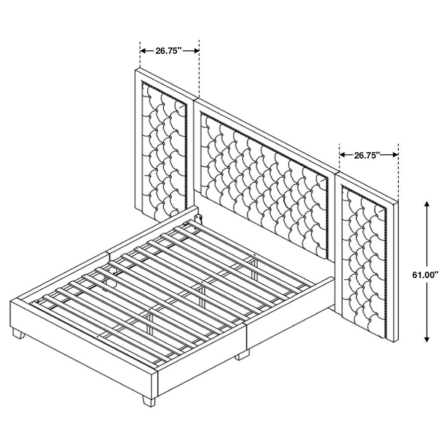 (image for) Hailey Upholstered California King Wall Panel Bed Black